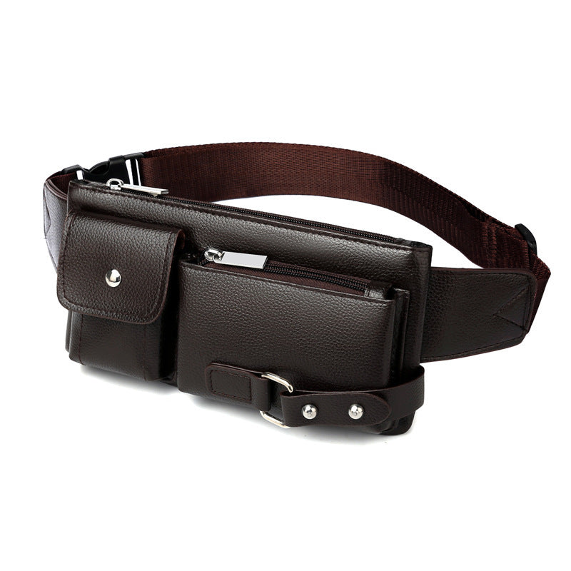 PU Leather Chest Bag – Men’s Waist Bag & Fanny Pack for Travel & Outdoors