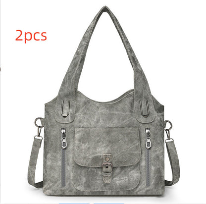 Large Capacity Crossbody Bag for Women – Retro PU Shoulder Purse