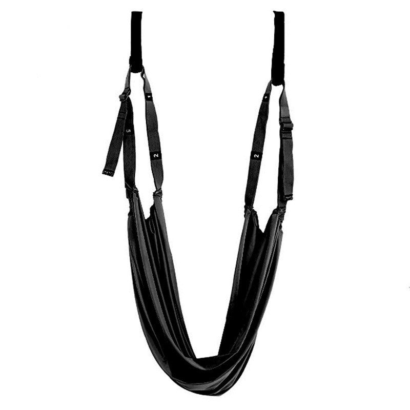 Black yoga swing with straps on a white background