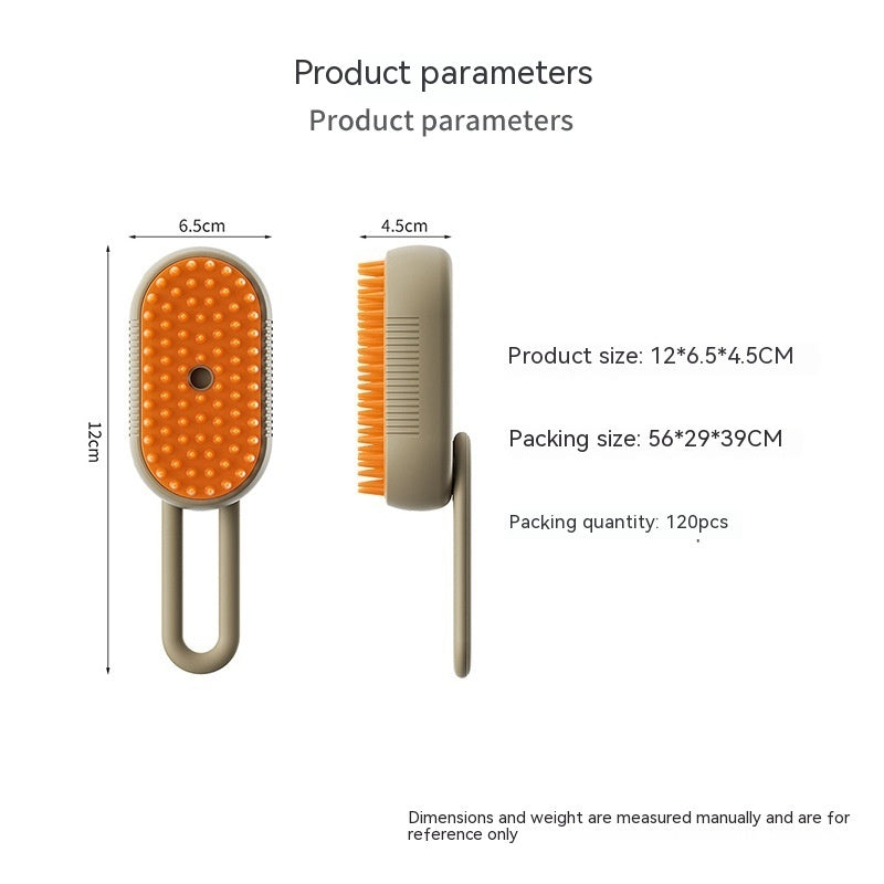 3-in-1 Electric Steam Pet Grooming Brush — USB Rechargeable