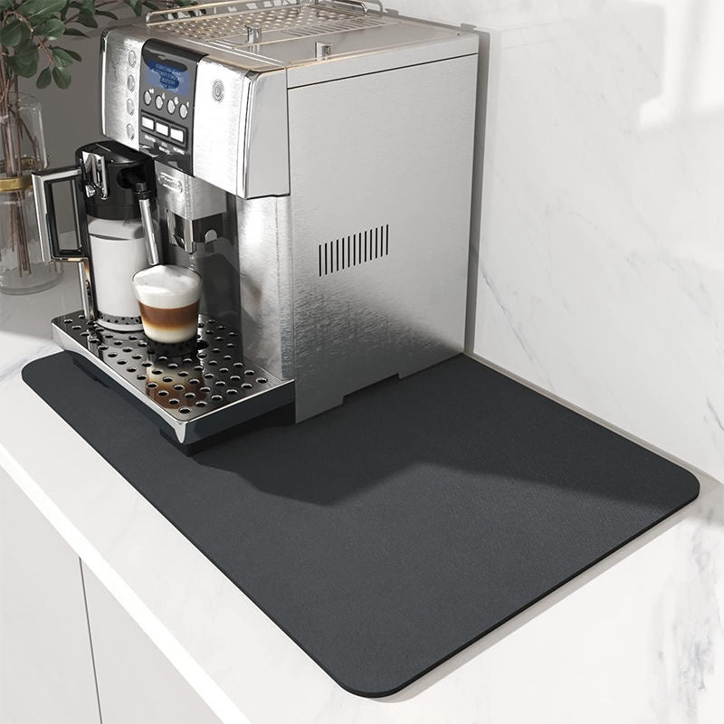 Coffee Bar Mat – Super Absorbent PU Leather Countertop Drying Mat for Kitchen