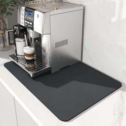 Coffee Bar Mat – Super Absorbent PU Leather Countertop Drying Mat for Kitchen