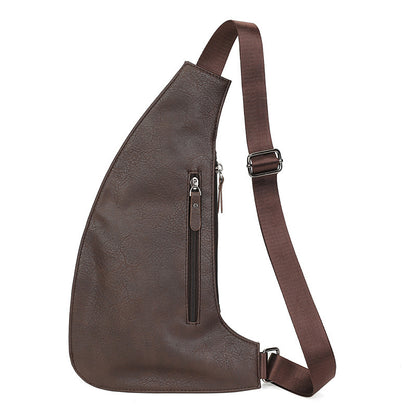 Men's Crossbody Chest Bag – Anti-Theft Waterproof PU Shoulder Bag for Outdoor & Travel