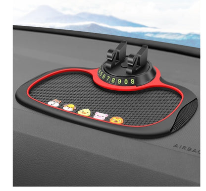 Non-Slip Car Phone Pad 4-in-1 Car Parking Number Card Anti-Slip Mat Auto Phone Holder Sticky Anti Slide Dash Phone Mount