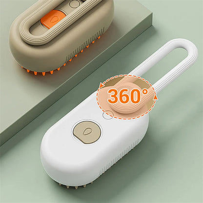 3-in-1 Electric Steam Pet Grooming Brush — USB Rechargeable