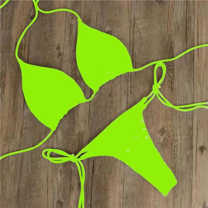 Women's Halter Neck Tie Bikini Set | Two-Piece Swimsuit in 7 Colors
