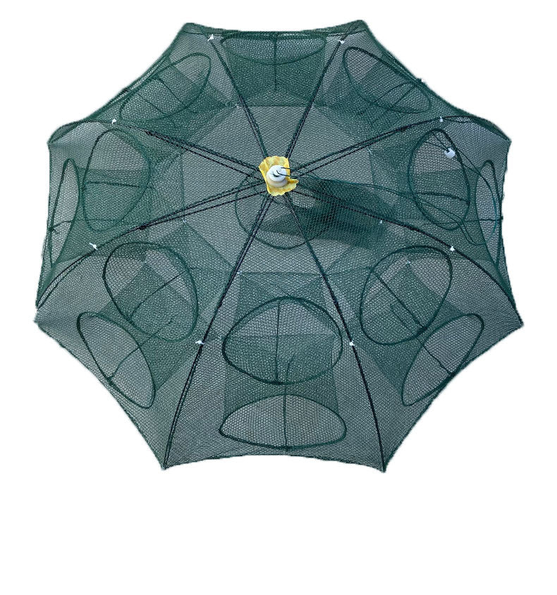 Automatic Folding Umbrella Fishing Net – Nylon Collapsible Cast Net | 4 to 24 Inlet Holes