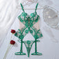 Women's Mesh Lace Lingerie Set – 3-Piece Sheer Bodysuit