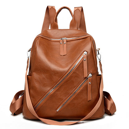 Women's Soft PU Leather Leisure Backpack – Waterproof Everyday Bag