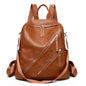 Women's Soft PU Leather Leisure Backpack – Waterproof Everyday Bag
