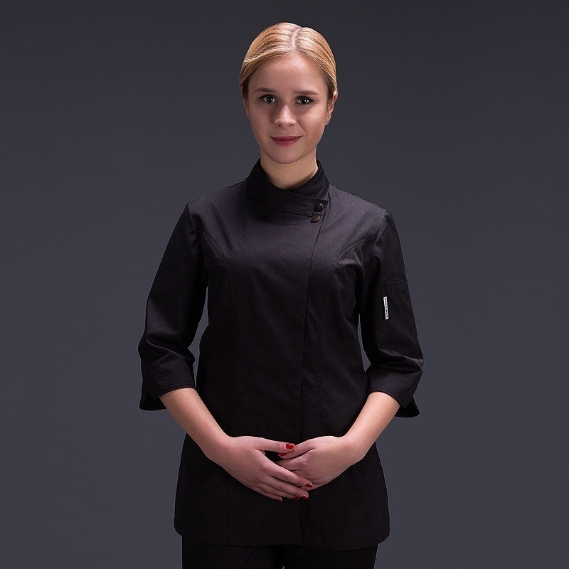 Women's 3/4 Sleeve Chef Coat – Professional Kitchen & Hotel Uniform