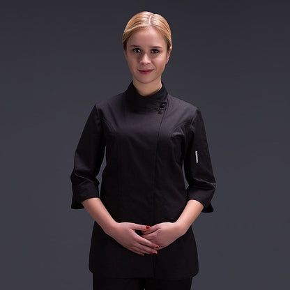 Women's 3/4 Sleeve Chef Coat – Professional Kitchen & Hotel Uniform