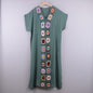 Hook Flower Stitching Irregular Slit Sun Protection Beach V-neck Dress