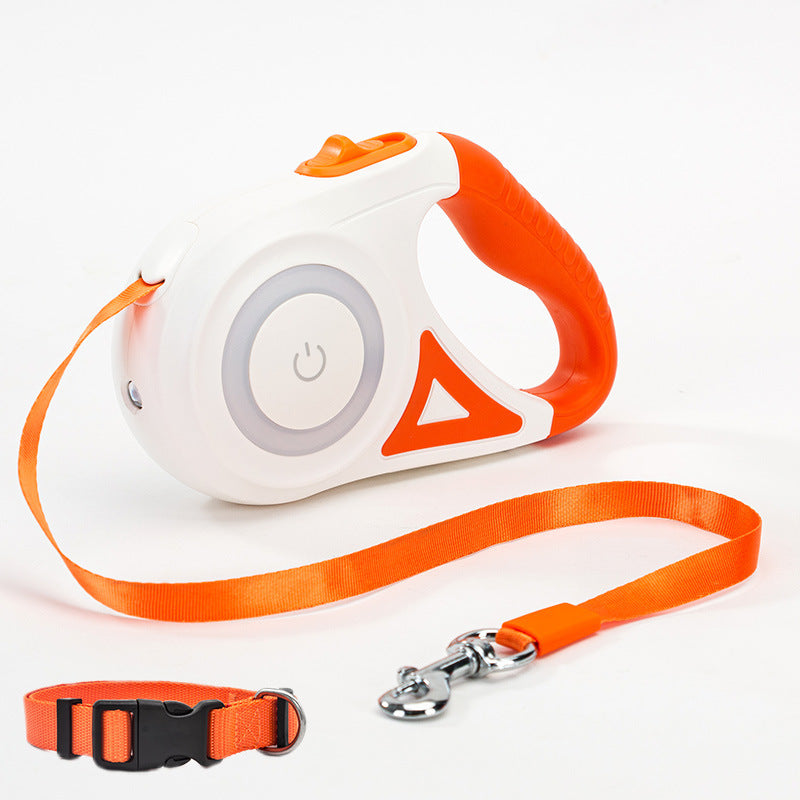 Retractable Dog Leash with Light — 10 ft & 16 ft, 3 Colors
