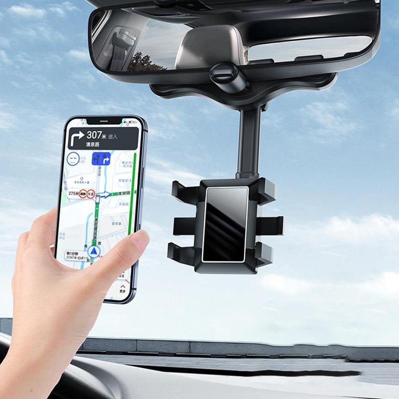 360° Rearview Mirror Phone Holder for Car – Universal Rotatable Mount