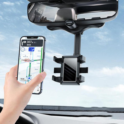 360° Rearview Mirror Phone Holder for Car – Universal Rotatable Mount
