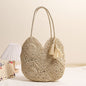 Women's Woven Straw Shoulder Bag – Large Capacity Hollow Tassel Tote in Grandma Plaid