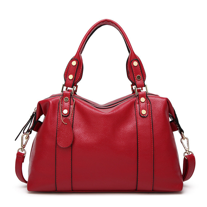 Women's Pebbled Satchel Handbag – Vegan-Friendly Imitation Leather Shoulder Bag with Crossbody Strap