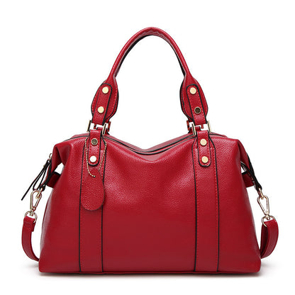 Women's Pebbled Satchel Handbag – Vegan-Friendly Imitation Leather Shoulder Bag with Crossbody Strap
