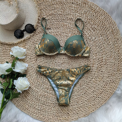 Women's Push-Up Bronzing Bikini Set | Two-Piece Swimsuit