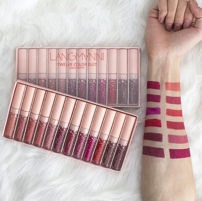 Matte Lipstick Set — 12 Shades, Waterproof & Long-Lasting
