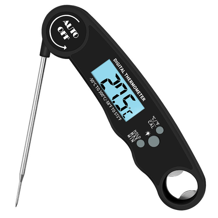 Folding Kitchen & Grill Thermometer – Electronic Instant-Read Food Thermometer, Black or Red